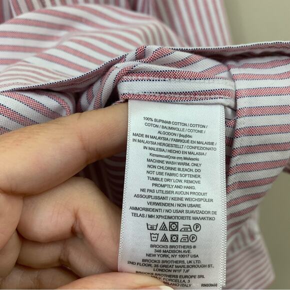 Brooks Brothers Regent Pin Striped Red/White/Blue The Original Polo Shirt - Picture 4 of 7